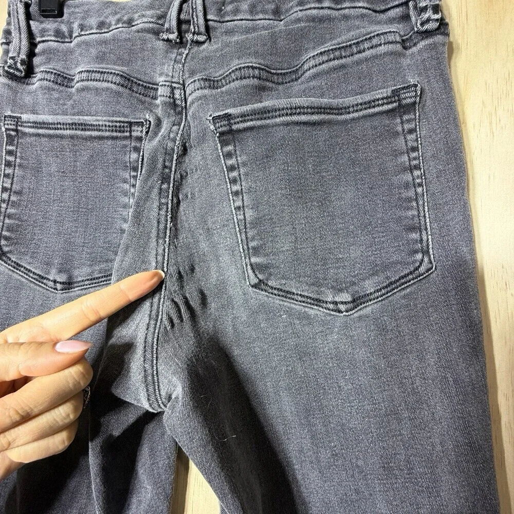 Good American High‎ Rise Skinny Jeans Women’s 6 Gray Button Fly Stretch